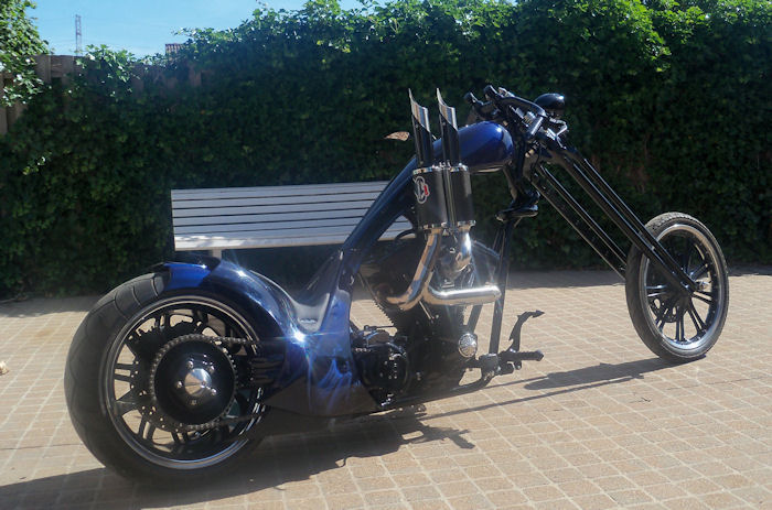 Motorcycle Picture of a Self-Made Harley-Davidson Evo Chopper
