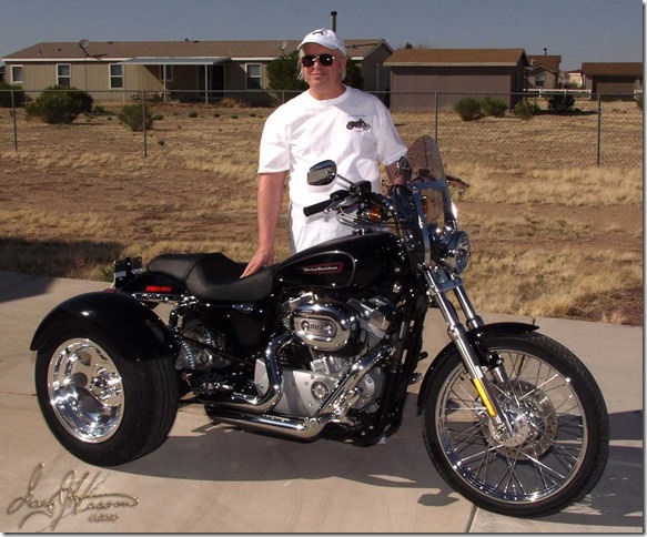 Motorcycle Picture of a 2009 Harley-Davidson Sportster XL883C w/Trike Conversion