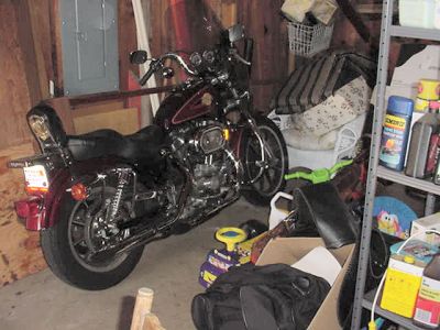 Motorcycle Amidst Clutter