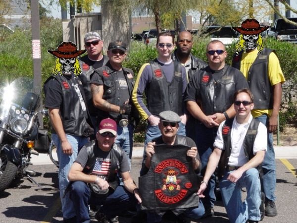Motorcycle club or group picture